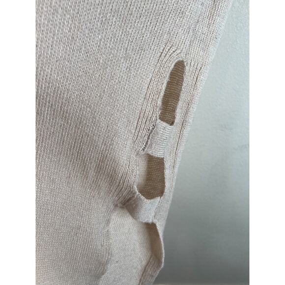 Saks Fifth Avenue Women Cowl Neck Open Side Tunic Sweater Vest Beige‎ S Capsule - Picture 7 of 16
